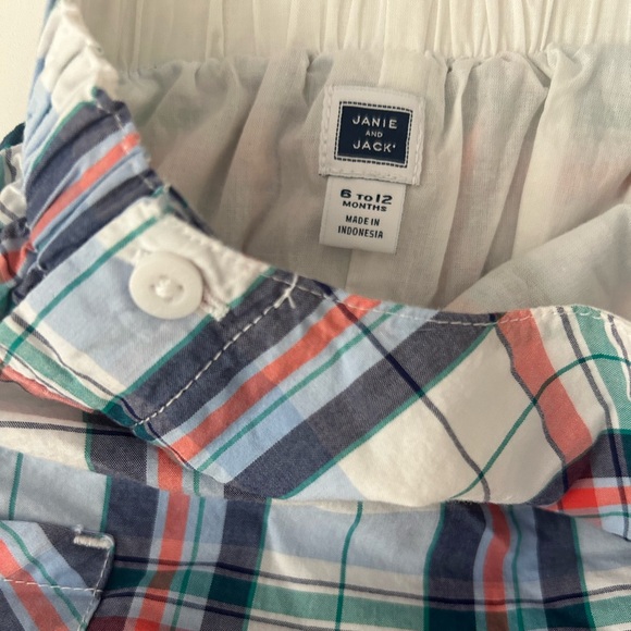 Janie and Jack Plaid Overall Size 6-12 Months - Picture 3 of 3